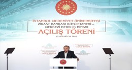 لرئيس أردوغان يفتتح مكتبة جامعة مدنيات والمبنى  المركزي للفصول الدراسية في إسطنبول