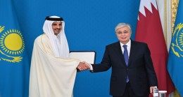 President Kassym-Jomart Tokayev awarded the Amir of Qatar Sheikh Tamim bin Hamad Al Thani with the “Altyn Kyran” Order