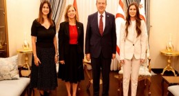 Cumhurbaşkanı Ersin Tatar, İş Kadınları Derneği Başkanı Fatma Özok ve beraberindeki heyeti kabul etti