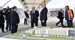 Қазақстан мен Әзербайжан президенттері Физули қаласындағы орталық аурухананың құрылыс алаңын аралап көрді
