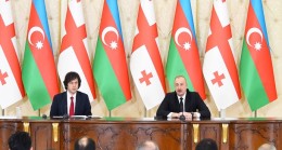 İlham Aliyev ve Başbakan Irakli Kobakhidze basına açıklamalarda bulundu