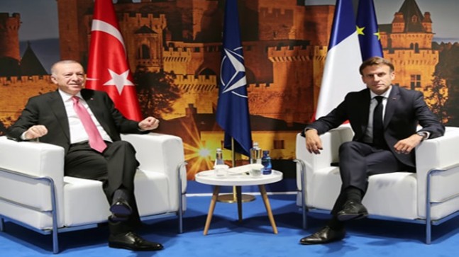 Cumhurbaşkanı Erdoğan, Fransa Cumhurbaşkanı Macron ile görüştü