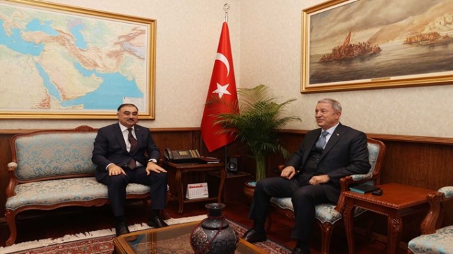 Millî Savunma Bakanı Hulusi Akar, Kardeş Ülke Azerbaycan’ın Ankara Büyükelçisi Reşad Mammodov’u Kabul Etti