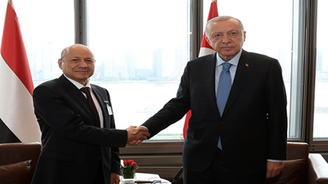 Cumhurbaşkanı Erdoğan, Yemen Başkanlık Konseyi Başkanı El-Alimi’yi kabul etti