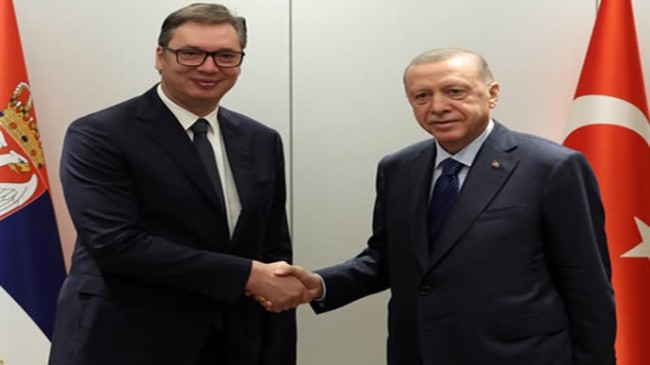 Cumhurbaşkanı Erdoğan, Sırbistan Cumhurbaşkanı Vucic ile bir araya geldi