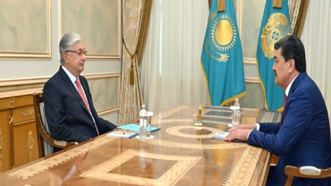Devlet Başkanı Ekoloji ve Doğal Kaynaklar Bakanı Yerlan Nysanbayev’i kabul etti