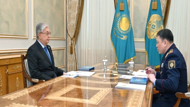 Devlet başkanı İçişleri Bakanı Yerzhan Sadenov’u kabul etti