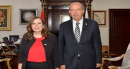 Cumhurbaşkanı Ersin Tatar, KKTC İzmir Başkonsolosu olarak atanan Ayşen Volkan İnanıroğlu’nu kabul ederek görüştü