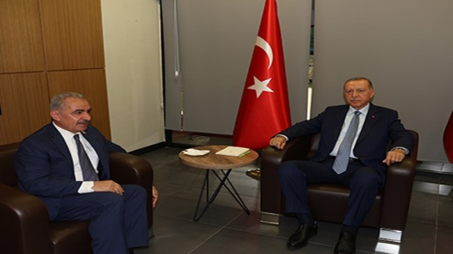 Cumhurbaşkanı Erdoğan, Filistin Başbakanı Iştiyye ile bir araya geldi