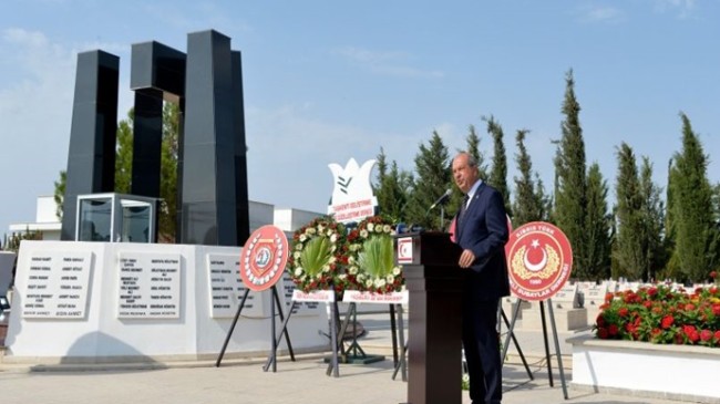 Cumhurbaşkanı Ersin Tatar, Taşkent Şehitliği’nde düzenlenen törende konuştu