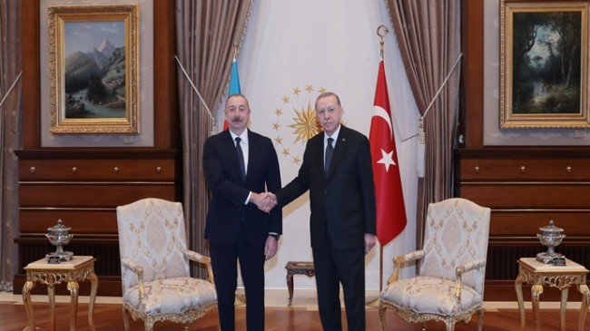 İlham Aliyev ile Cumhurbaşkanı Recep Tayyip Erdoğan baş başa görüştü