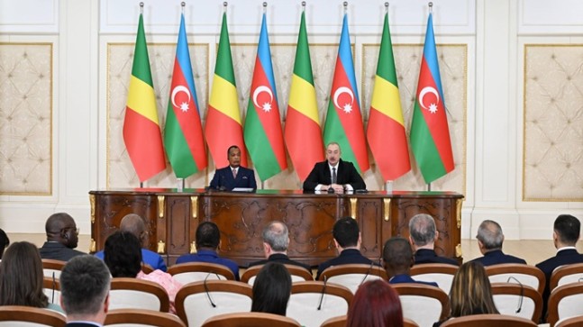 Azerbaycan ve Kongo Cumhurbaşkanları basına açıklamalarda bulundu
